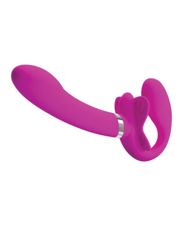 Pretty Love Valerie Vibrating Strapless Strap On - Fuchsia - Image 2
