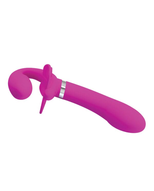 Pretty Love Valerie Vibrating Strapless Strap On - Fuchsia - Image 5