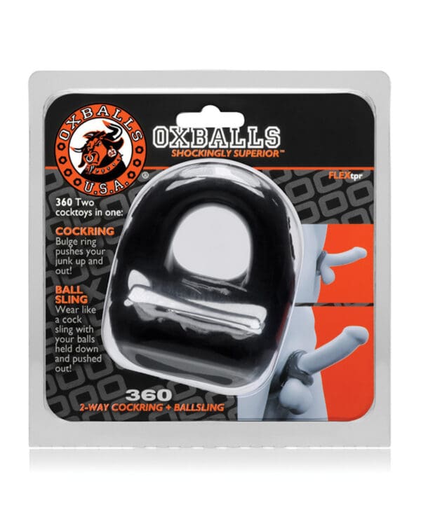 Oxballs 360 Cock Ring & Ballsling - Black - Image 4