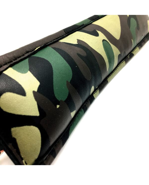 Sensual Sin Leather Padded Ankle Cuffs - Camo Piping - Image 3