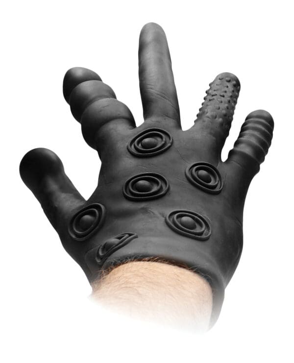 Shots Fistit Silicone Stimulation Glove - Black - Image 4