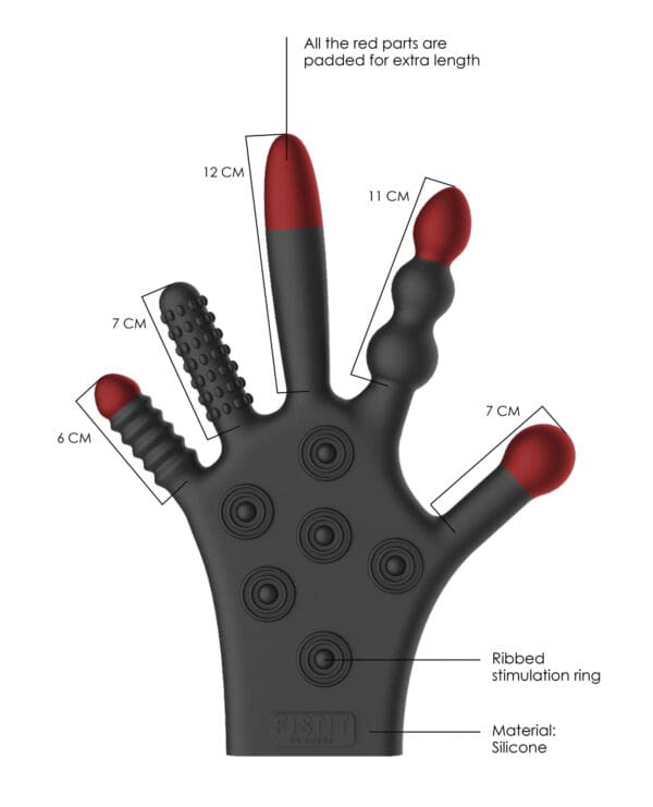 Shots Fistit Silicone Stimulation Glove - Black - Image 5