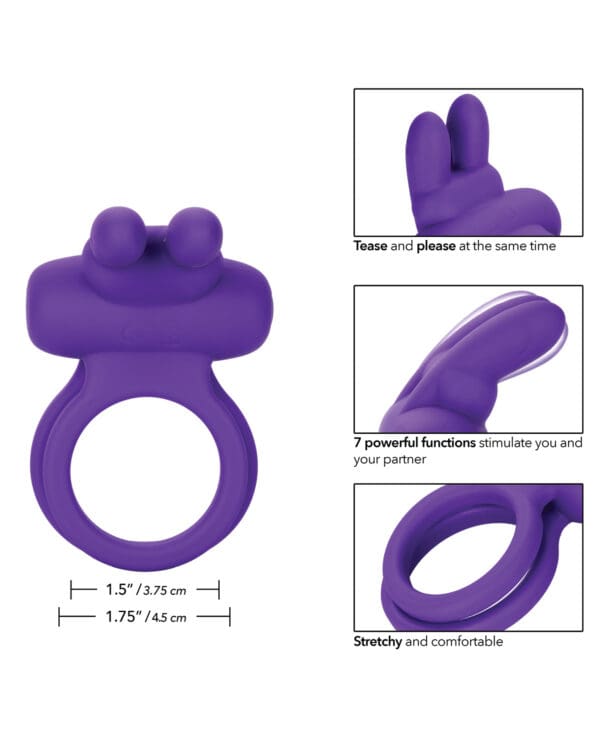 Silicone Rechargeable Rockin' Rabbit Enhancer - Purple - Image 5