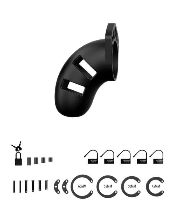 Shots Man Cage Chastity 3.5" Cock Cage Model 20 - Black - Image 3
