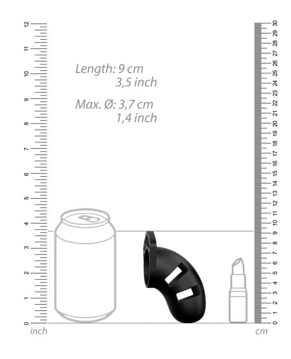Shots Man Cage Chastity 3.5" Cock Cage Model 20 - Black - Image 4