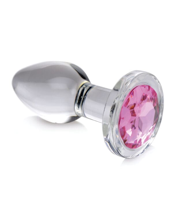 Booty Sparks Pink Gem Glass Anal Plug - Small - Image 3