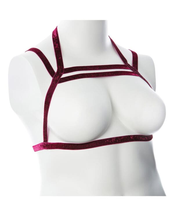 Gender Fluid Sugar Coated Harness - S-L Raspberry Glitter - Image 2