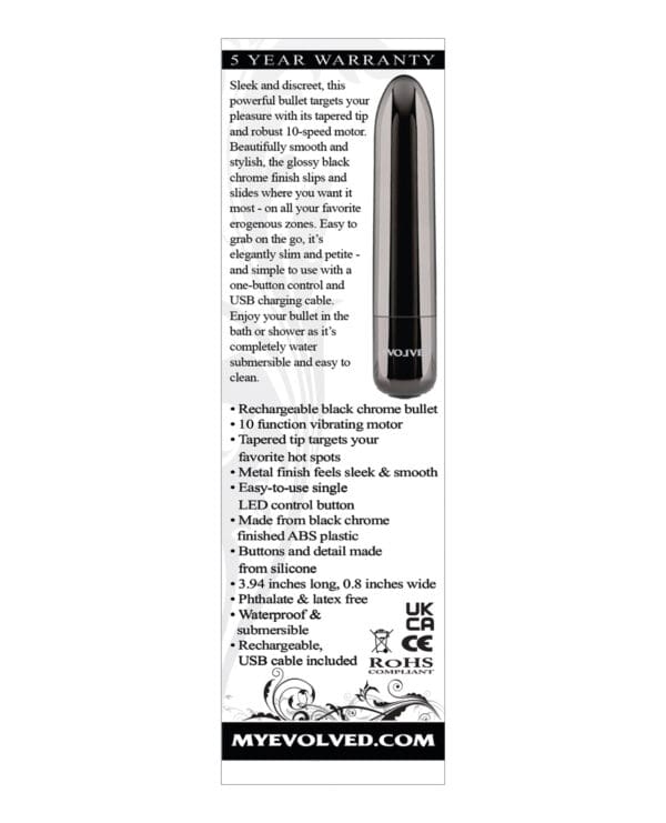 Evolved Real Simple Rechargeable Bullet - Black Chrome - Image 2
