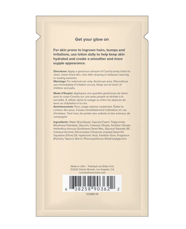 COOCHY Ultra Silky Body Lotion Foil - .35 oz Mango Coconut - Image 2