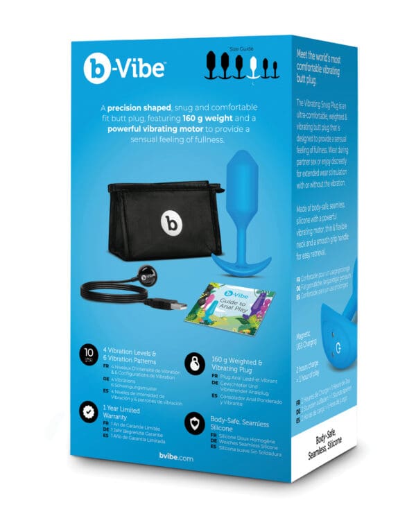 b-Vibe Vibrating Snug Plug - Large Blue - Image 2