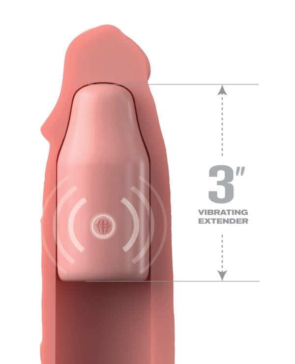 Fantasy X-tensions Elite 9" Sleeve Vibrating 3" Plug w/Remote - Light - Image 3