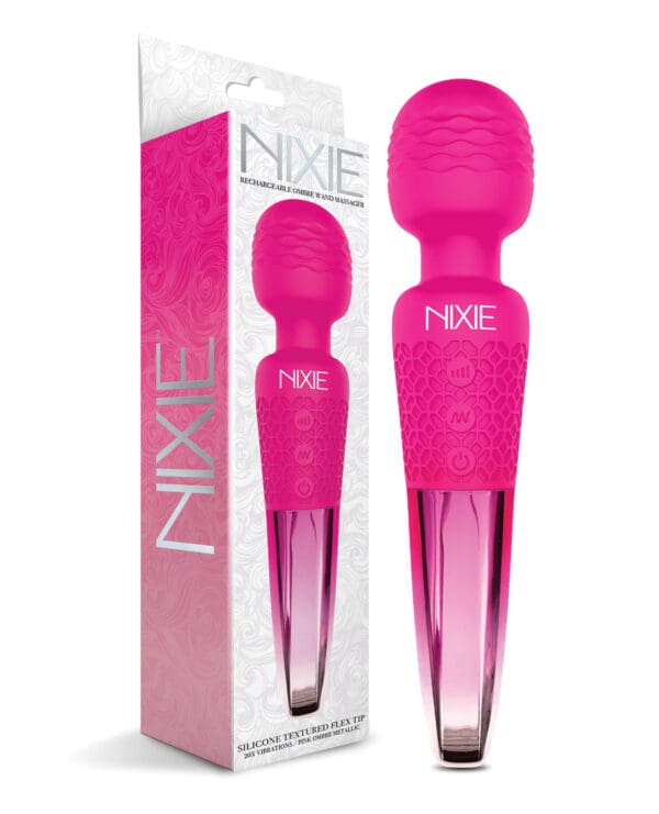 Nixie Rechargeable Wand Massager - Pink Ombre Metallic - Image 2