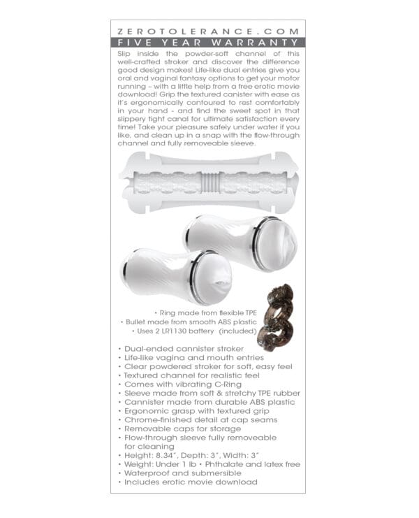 Zero Tolerance Double Dip Stroker - White - Image 2
