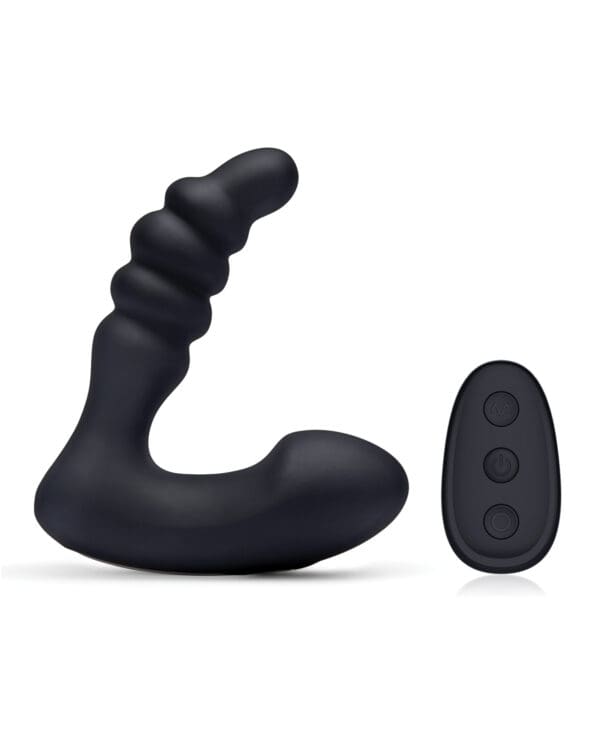 Blue Line Vibrating Prostate Prodder w/Remote - Black - Image 3
