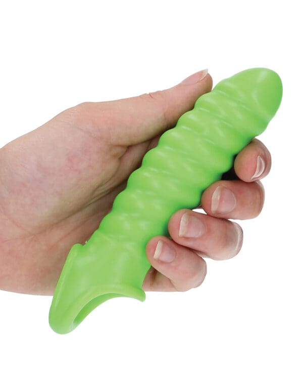 Shots Ouch Swirl Stretchy Penis Sleeve - Glow in the Dark - Image 4