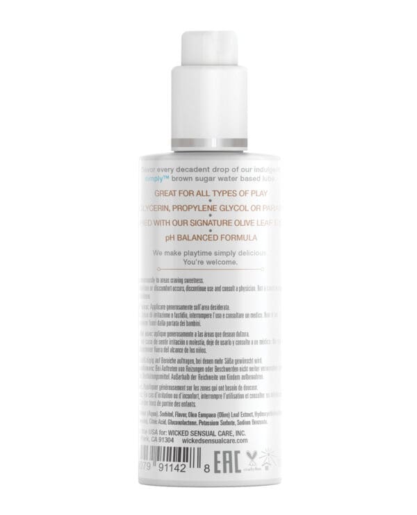 Wicked Sensual Care Simply Water Based Lubricant - 2.3 oz Brown Sugar - Image 2