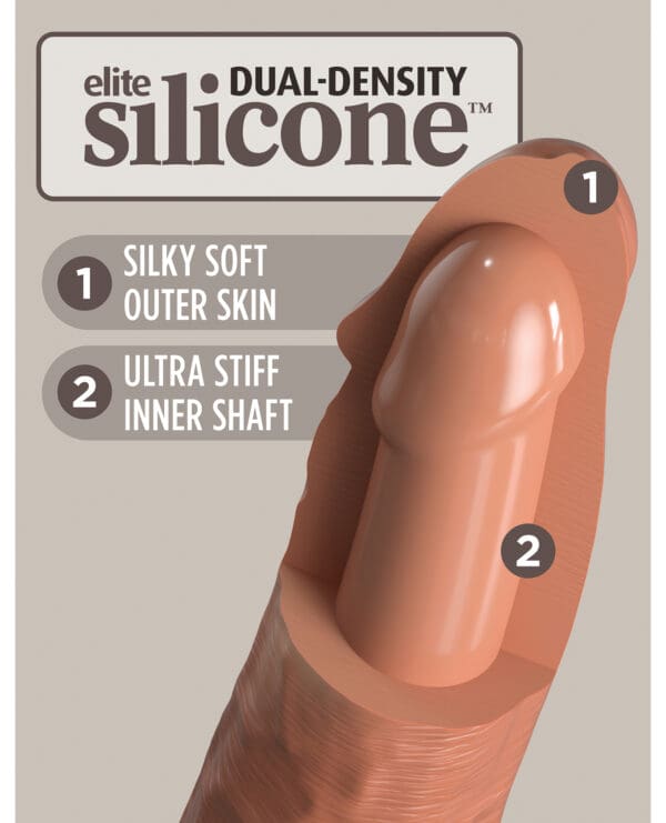King Cock Elite 8" Dual Density Silicone Cock - Tan - Image 5