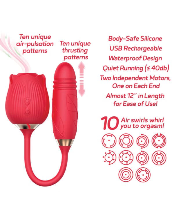 Wild Rose & Thruster Vibrator - Red - Image 4