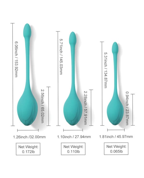 Bluebell Floral 3 Size & Weight Kegel Ball Exercise Set - Blue - Image 4