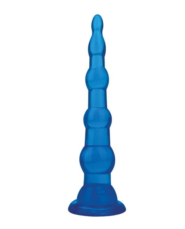 Blue Line C & B 6.75" Anal Beads w/Suction Base - Jelly Blue - Image 2
