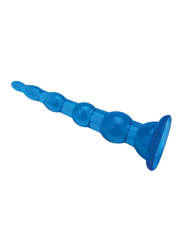 Blue Line C & B 6.75" Anal Beads w/Suction Base - Jelly Blue - Image 3