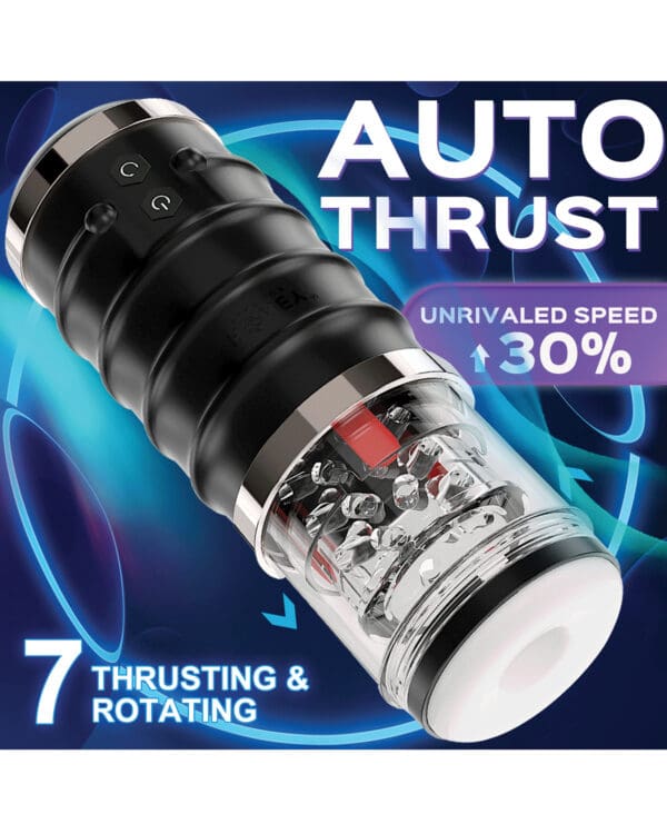 Warrior Auto Thrusting Male Masturbator - Black - Image 2
