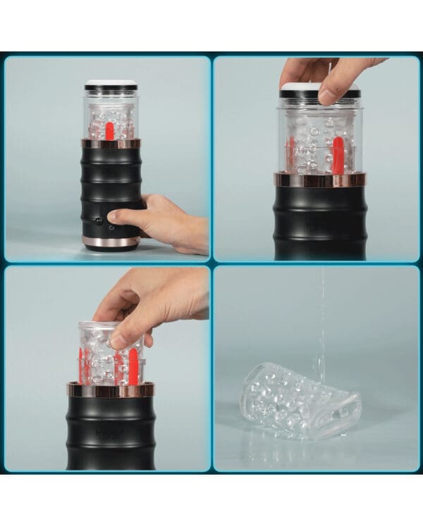 Warrior Auto Thrusting Male Masturbator - Black - Image 4