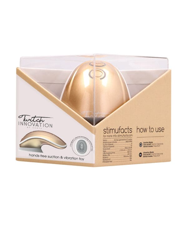 Shots Twitch Innovation Hands Free Clitoral Stimulator - Gold - Image 5