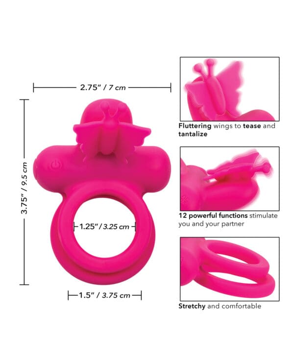 Silicone Rechargeable Butterfly Dual Ring - Image 5