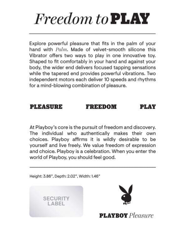 Playboy Pleasure Palm Vibrator - Solo - Image 2