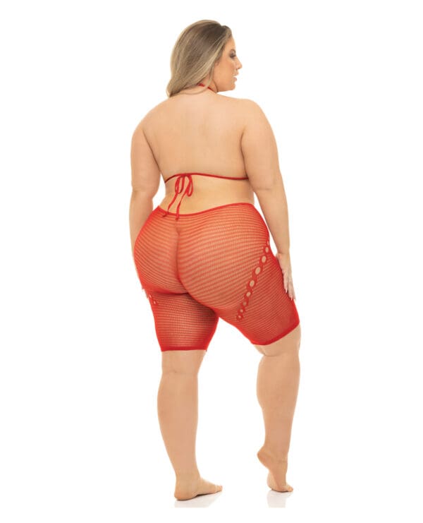 Pink Lipstick Fill Me in Bodystocking Red QN - Image 2