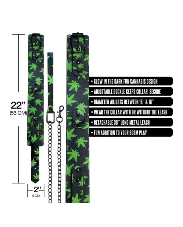 Stoner Vibes Glow in the Dark Collar & Leash - Image 4