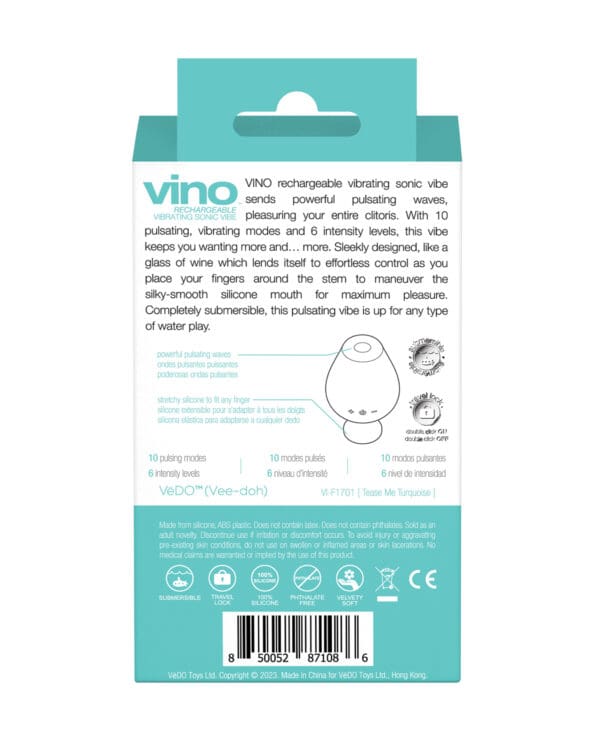 VeDO Vino Rechargeable Sonic Vibe - Turquoise - Image 5