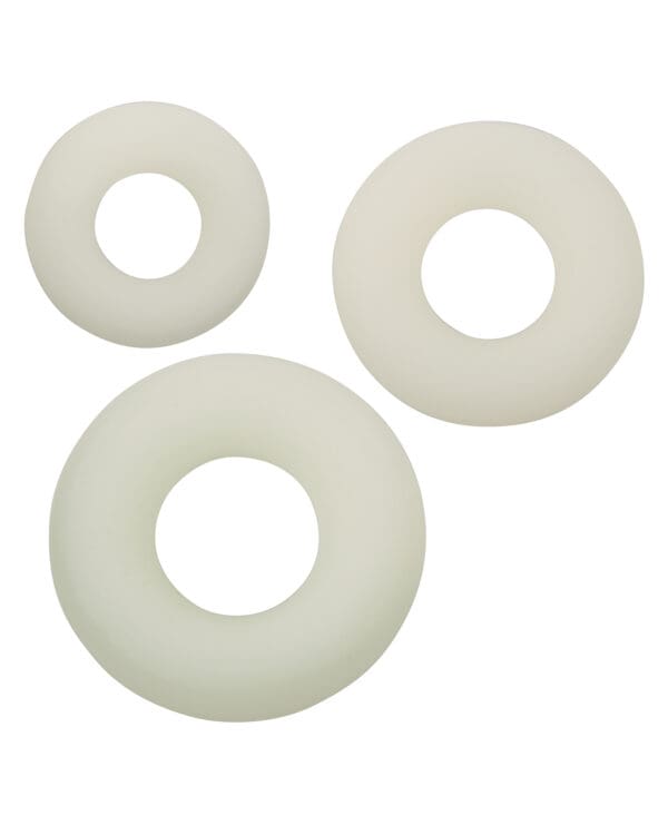 Alpha Liquid Silicone Glow in the Dark Cock Ring - Set of 3 - Image 2