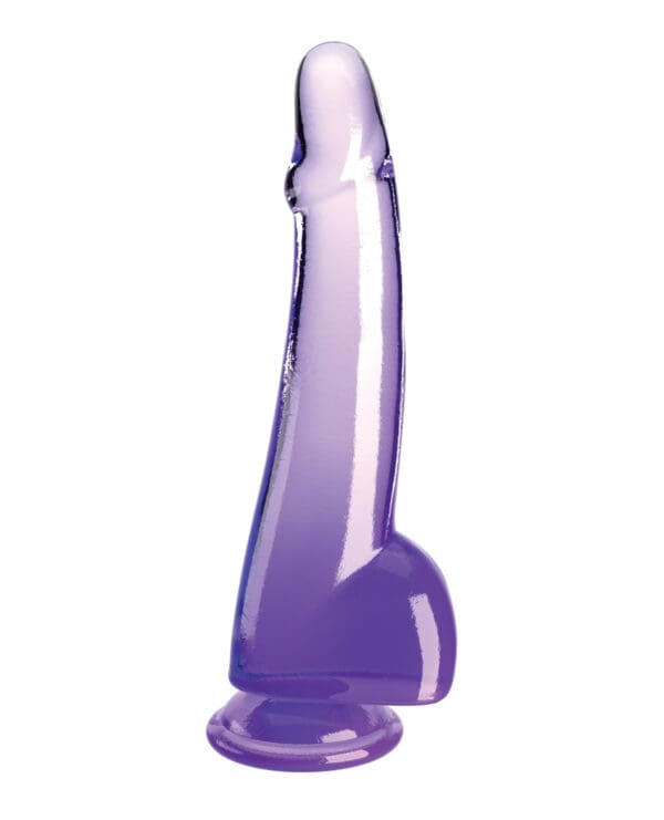 King Cock Clear 10" Cock w/Balls - Purple - Image 2