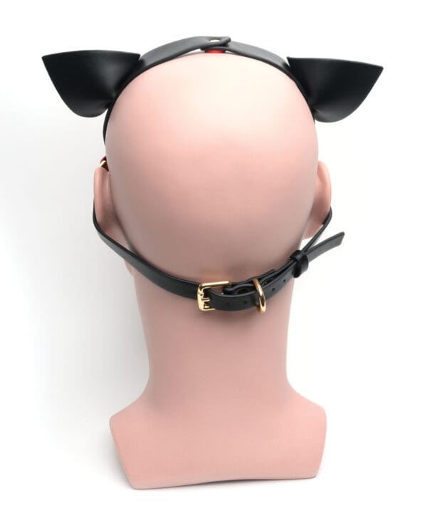 665 Bondage Pup Hood - O/S Black/Red - Image 3