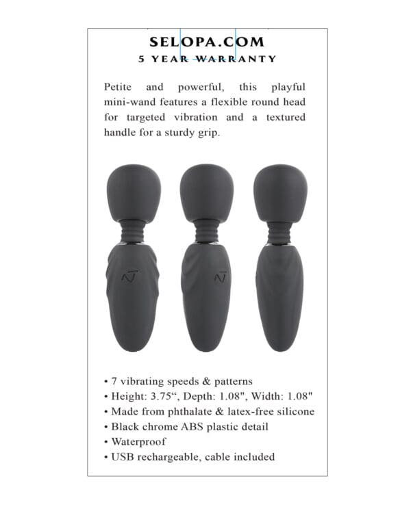 Selopa Buzz One Out Mini Wand - Black - Image 5
