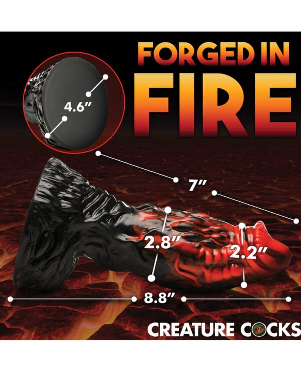 Creature Cocks Vulcan Silicone Dildo - Black/Red - Image 5