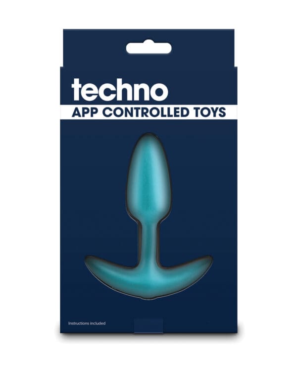 Techno Trance App Controlled Vibrating Anal Plug w/Remote - Blue - Image 2