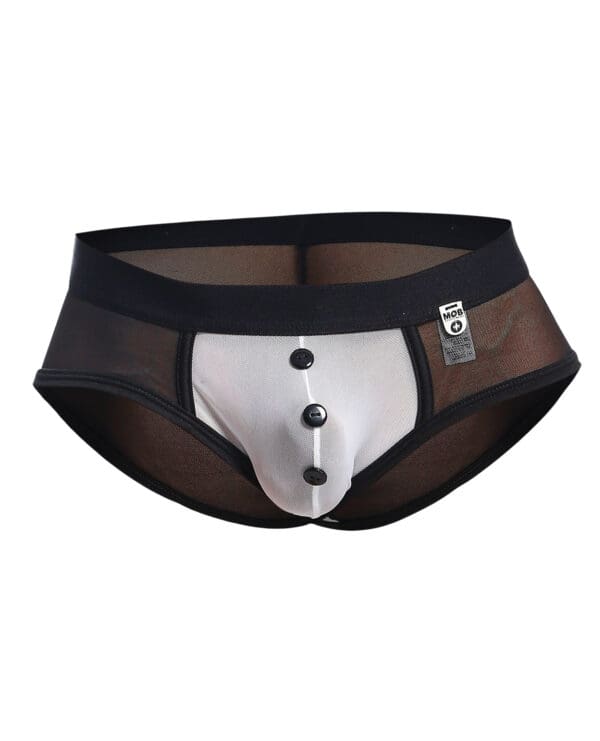 Male Basics MOB Maitre D Brief, Bow & French Cuffs Black/White LG - Image 4