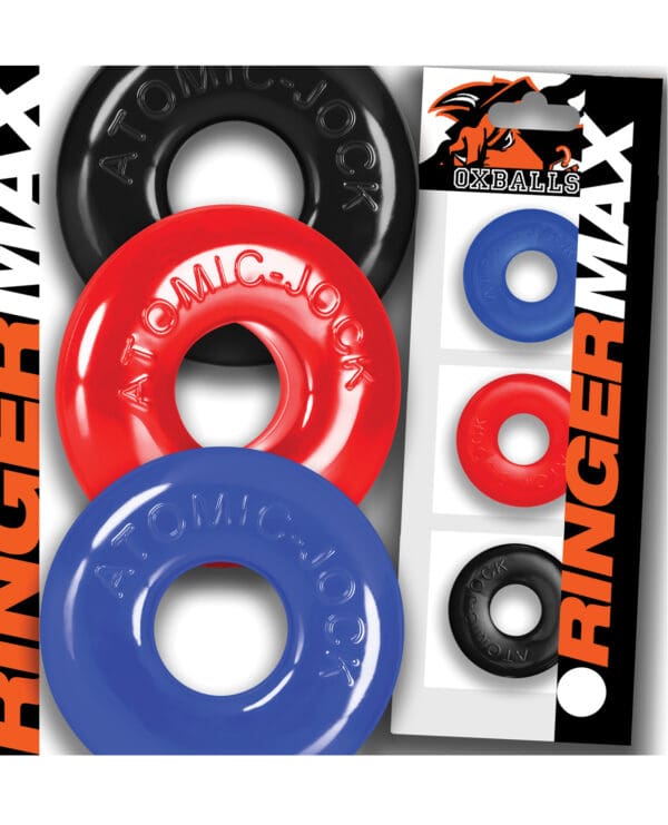 Oxballs Ringer Max 3 Pack Cockrings - Multi Color - Image 2