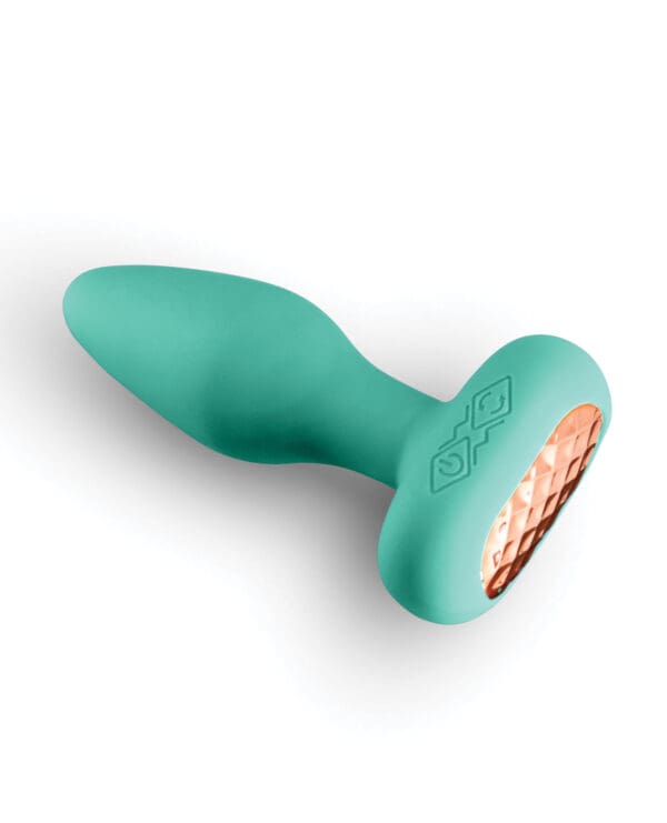 Techno Prism App Controlled Rotating & Vibrating Anal Plug - Teal - Image 4