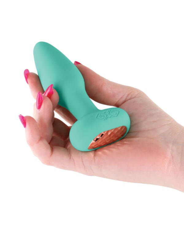 Techno Prism App Controlled Rotating & Vibrating Anal Plug - Teal - Image 5
