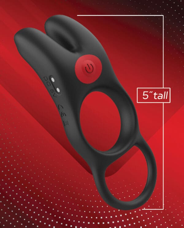 Massive Red Dot Cock Ring V1 - Black - Image 2