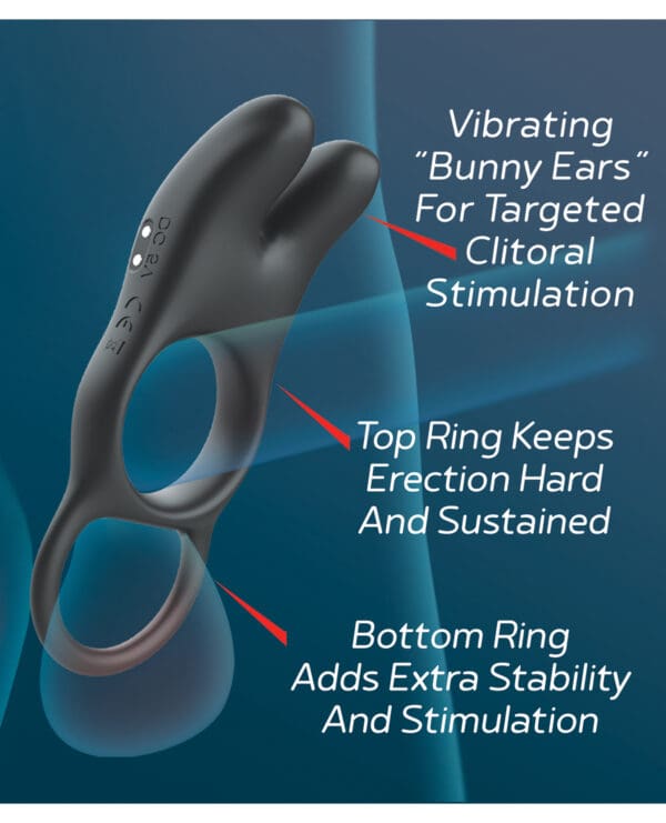 Massive Red Dot Cock Ring V1 - Black - Image 3