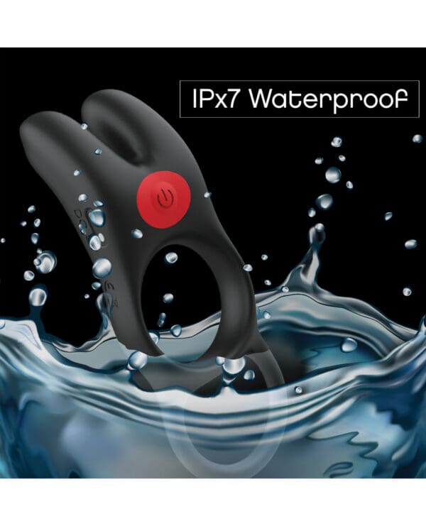 Massive Red Dot Cock Ring V1 - Black - Image 4