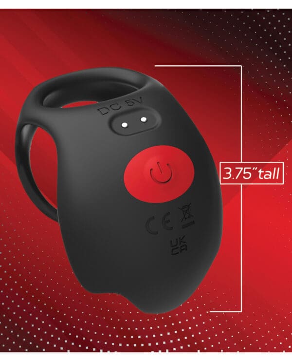 Massive Red Dot Cock Ring V3 - Black - Image 2
