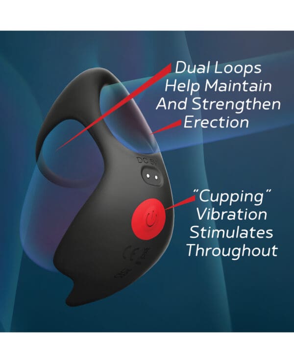 Massive Red Dot Cock Ring V3 - Black - Image 3