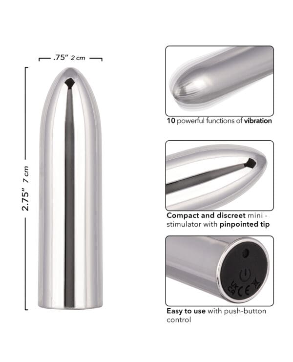 Turbo Buzz Classic Mini Bullet Stimulator - Silver - Image 5