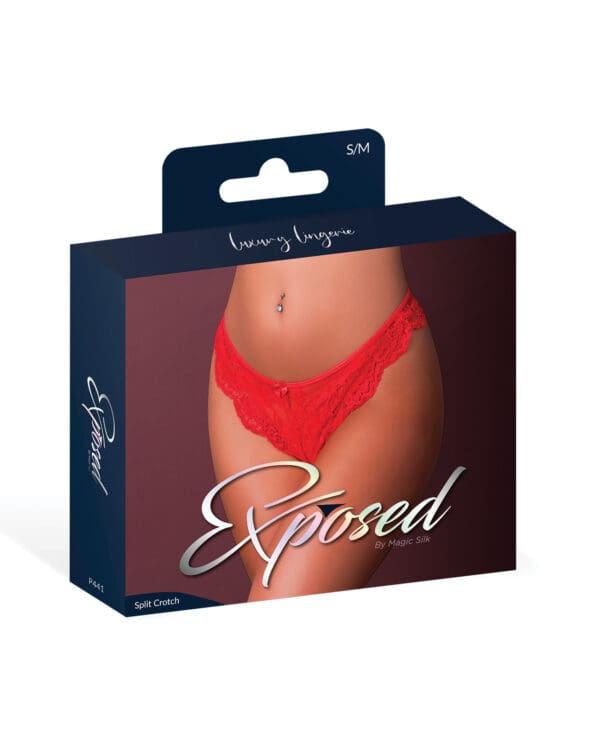 Sugar High Split Crotch Panty - Red S/M - Image 3